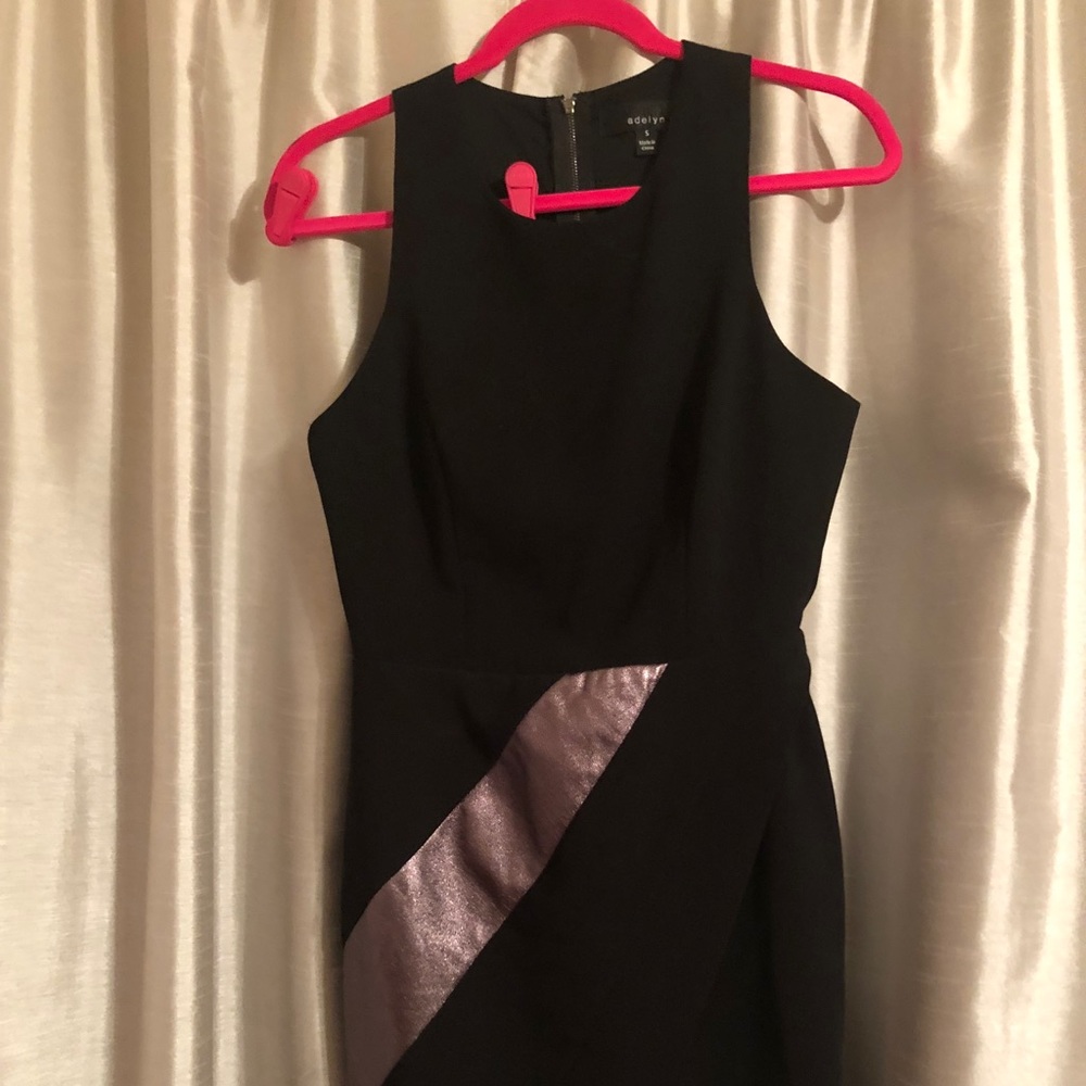 adelyn rae dress black mini folding panel